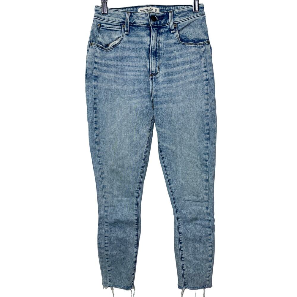 Abercrombie & Fitch Curve Love Super Skinny Ankle High Rise Blue Jeans Size 25 0